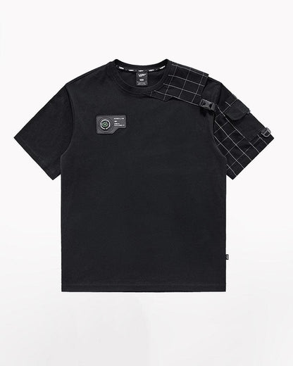 Techwear T-shirts,tactical shirt,mens black tees,cargo t-shirt men&