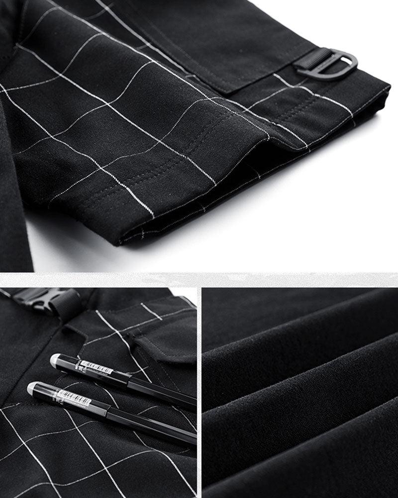 Functional Plaid Patchwork T-Shirt - Techwear Official