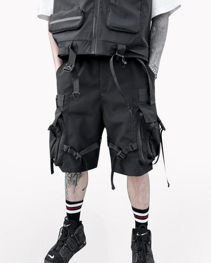 Functional Ribbon Cargo Shorts - Techwear Official