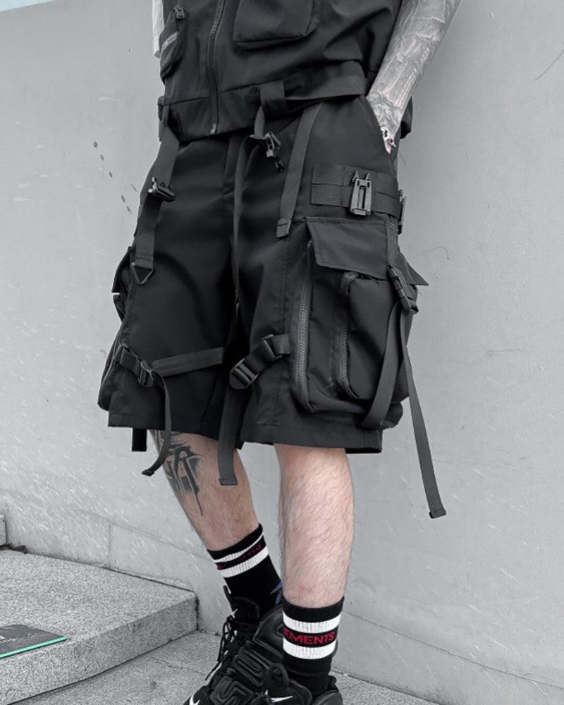 Functional Ribbon Cargo Shorts - Techwear Official