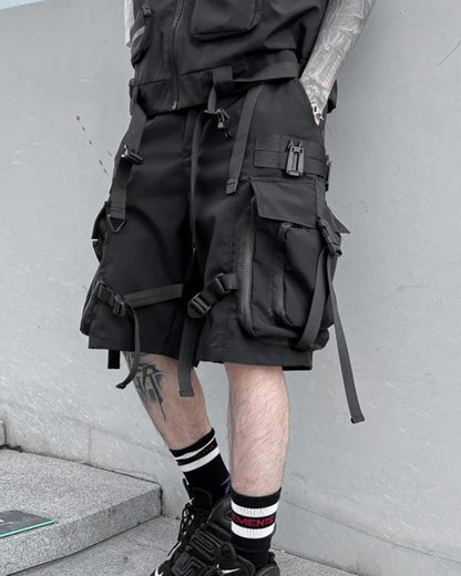 Functional Ribbon Cargo Shorts - Techwear Official