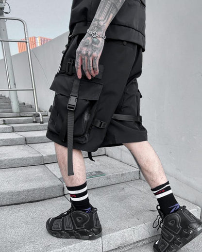 Functional Ribbon Cargo Shorts - Techwear Official