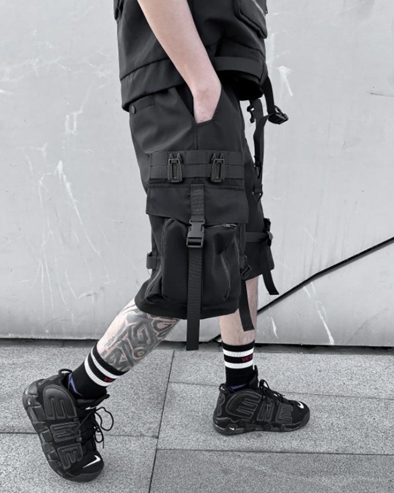 Functional Ribbon Cargo Shorts - Techwear Official