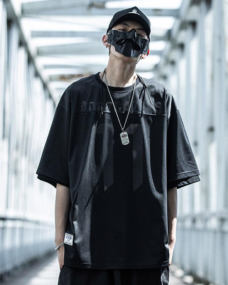 Fake Two-piece Mesh Techwear T-Shirt – Techwear Official