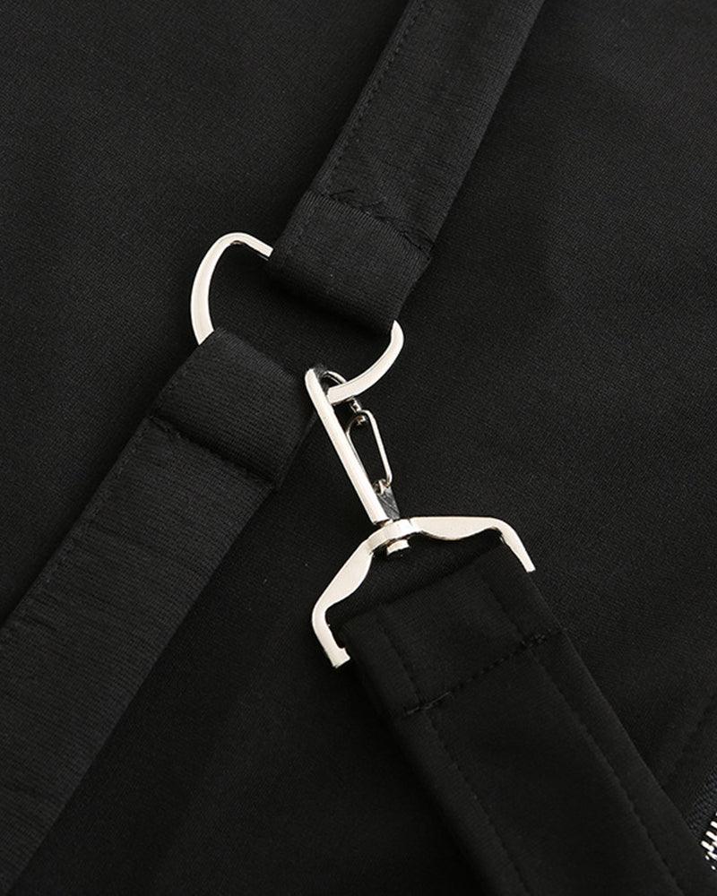 Irregular Ribbons Cool Long Hooded Coat - Techwear Official