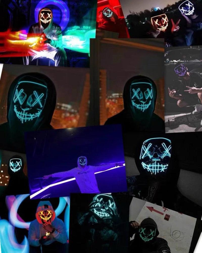 Ghost Face LED Cyberpunk Oni Mask - Techwear Official