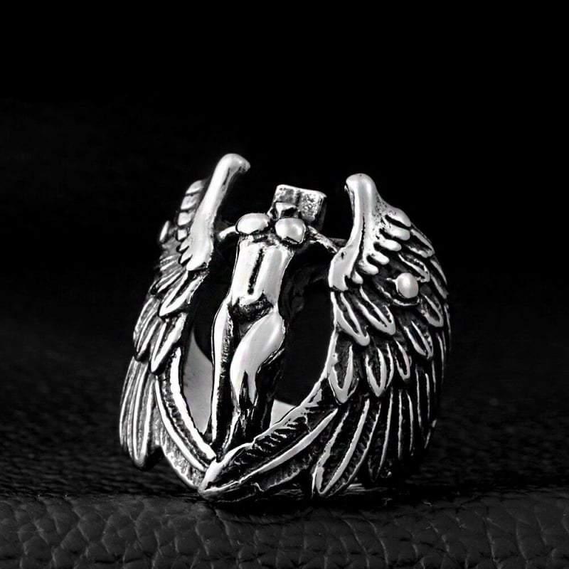 Got Me Thinking Angel Feather Ring - Techwear Official