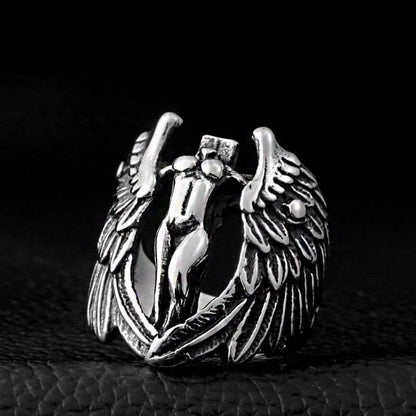 Got Me Thinking Angel Feather Ring - Techwear Official