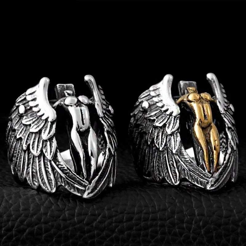 Got Me Thinking Angel Feather Ring - Techwear Official