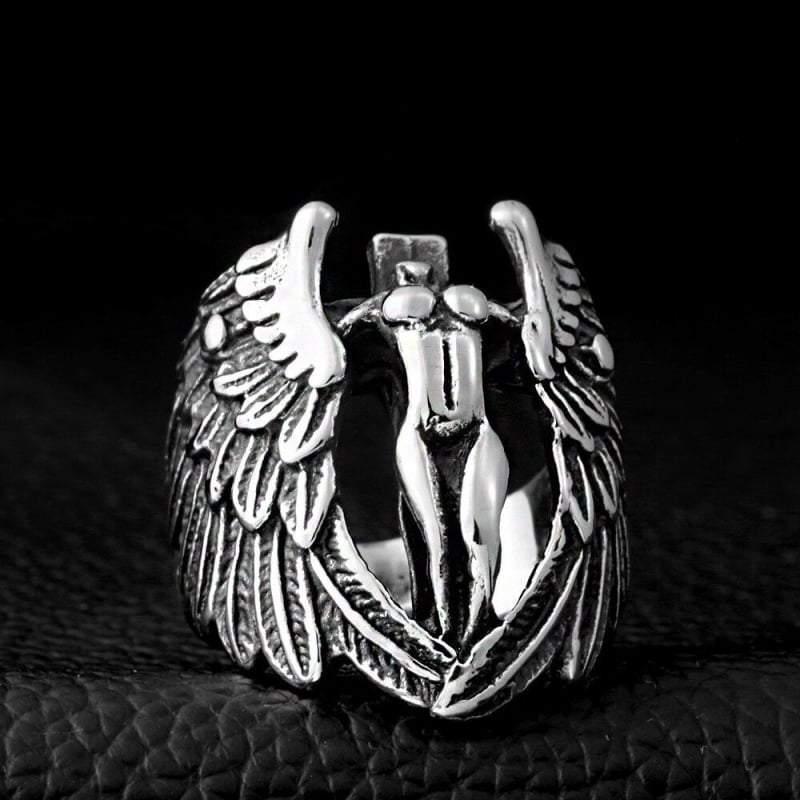 Got Me Thinking Angel Feather Ring - Techwear Official