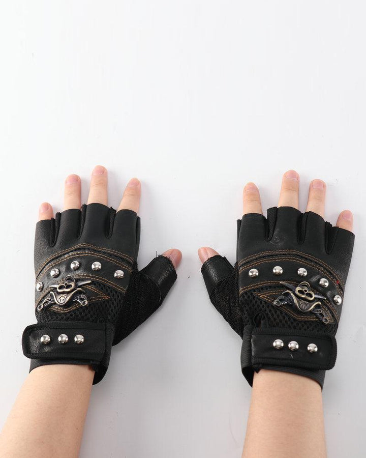 Got Too Close Skull Fingerless Gloves - Techwear Official