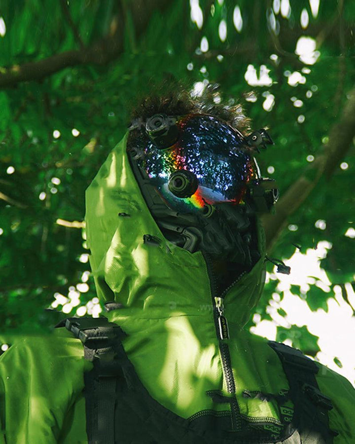 Grim-faced Cyberpunk Colorful Mask - Techwear Official