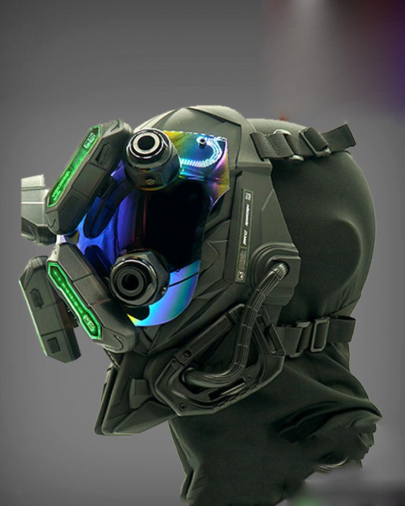 Grim-faced Cyberpunk Colorful Mask - Techwear Official