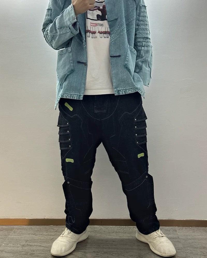 Heavy Mecha High Rise Baggy Jeans - Techwear Official