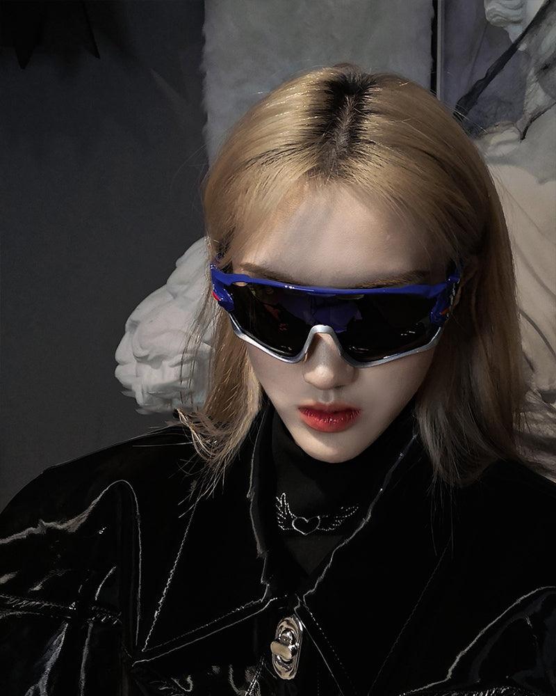 Y2K Cyberpunk Sunglasses, Size Onesize, White