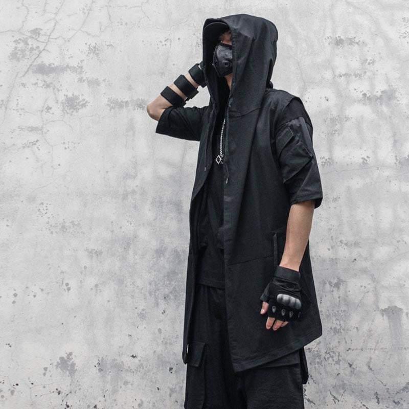 I Hate U Black Sleeveless Jacket - Techwear Official