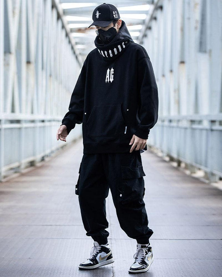 Into Oblivion Neck Urban Thick Hoodie - Techwear Official