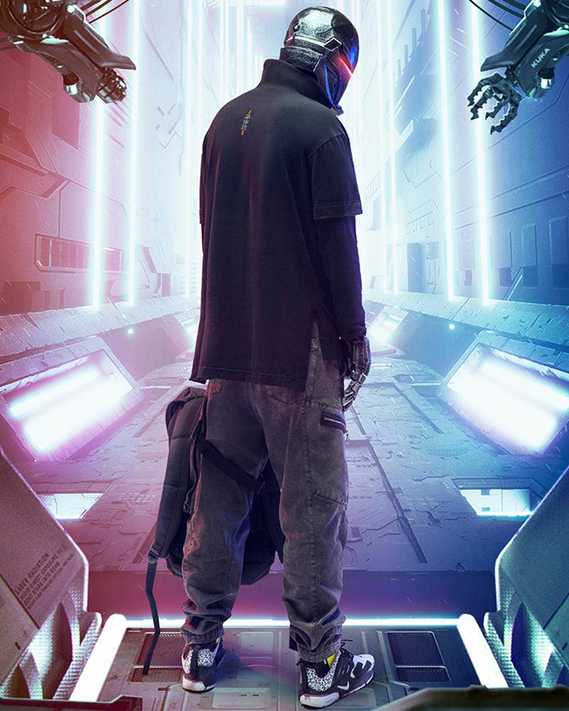 Iron Warrior Cyberpunk Fake Two Pieces T-Shirt - Techwear Official