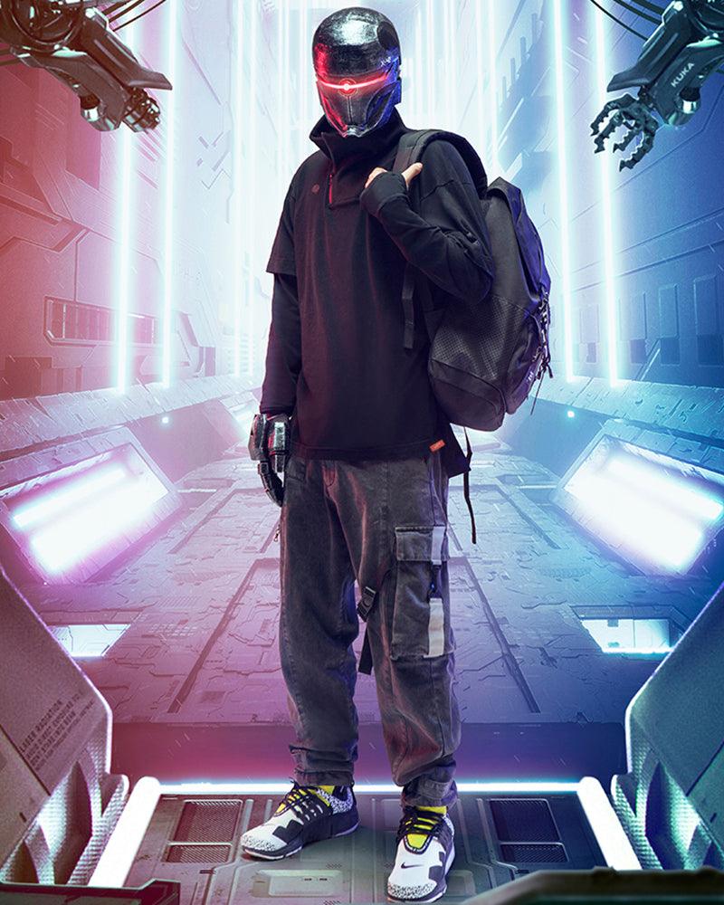 Iron Warrior Cyberpunk Fake Two Pieces T-Shirt - Techwear Official