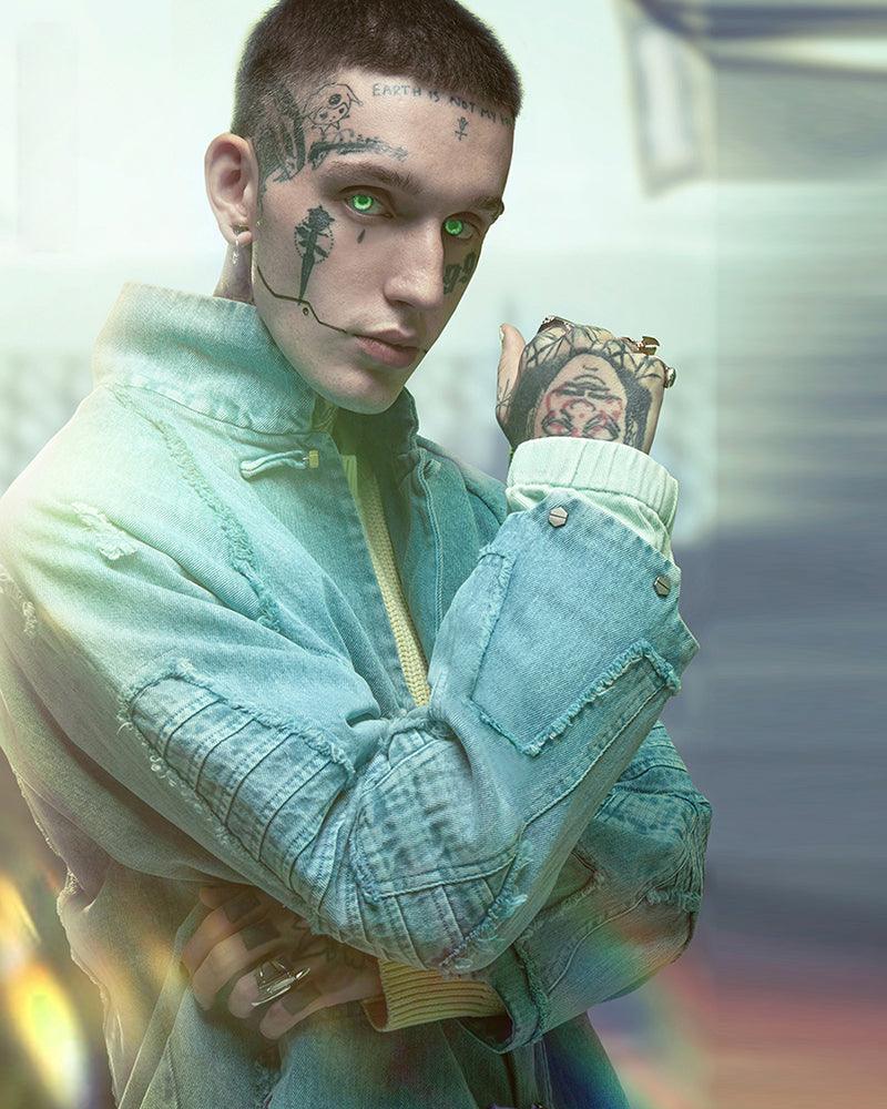 Irregular Cyberpunk Denim Jacket - Techwear Official