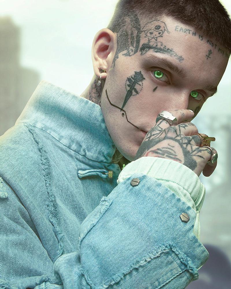 Irregular Cyberpunk Denim Jacket - Techwear Official