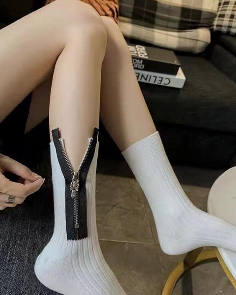 Japanese Style Sword Zipper Sports Socks - Techwear Official