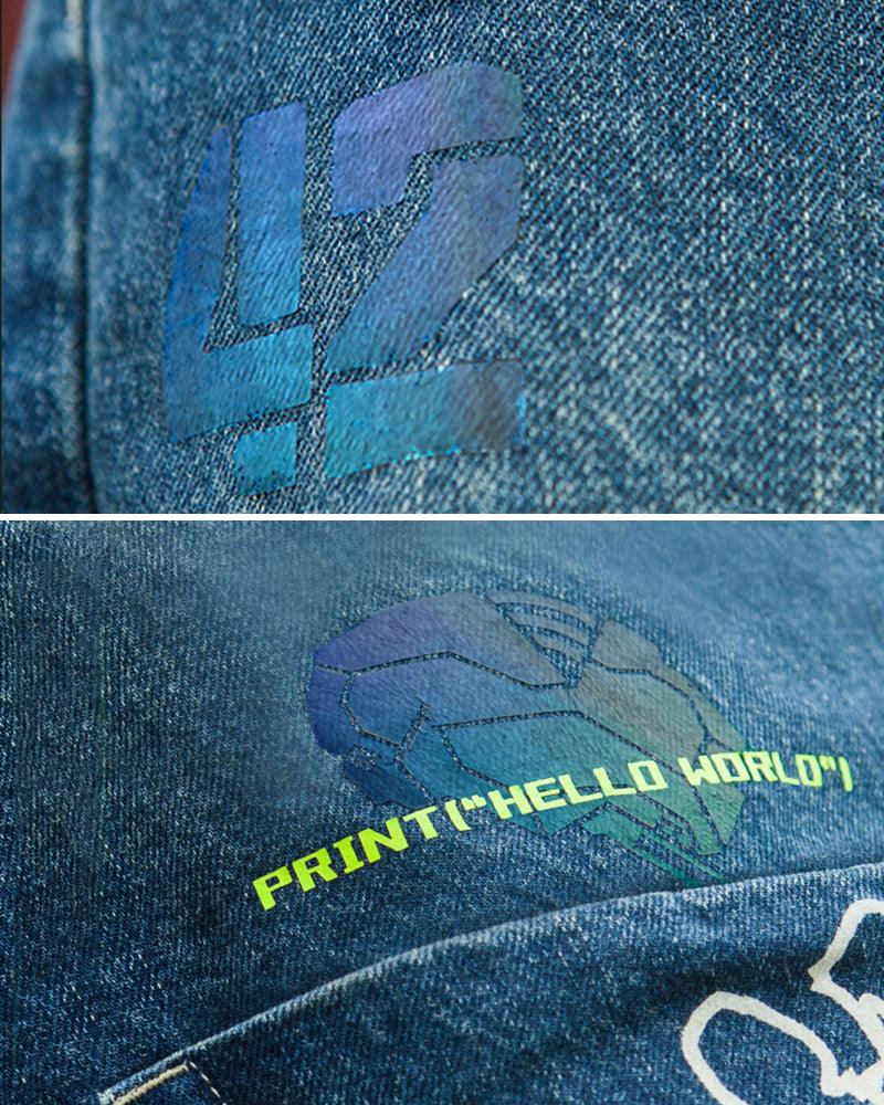 Laser Destroyed Cyberpunk Jeans - Techwear Official