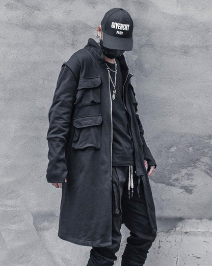 long coat,long black coat,Japanese techwear,techwear outfits,futuristic clothing,cyberpunk clothing,long coat,long black coat,black cloak,black cape,techwear jacket, tech jacket,cyberpunk jacket, cyberpunk techwear jacket, cyberpunk samurai jacket, samurai jacket cyberpunk,ninja costume,ninja halloween costume,samurai jacket,cyberpunk style jacket,techwear,tech wear,affordable techwear,techwear fashion