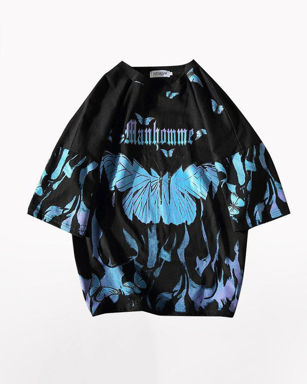 Like A Blue Butterfly Boom Time T-Shirt - Techwear Official