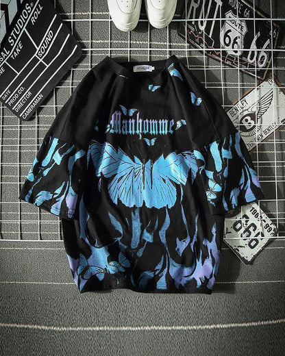 Like A Blue Butterfly Boom Time T-Shirt - Techwear Official