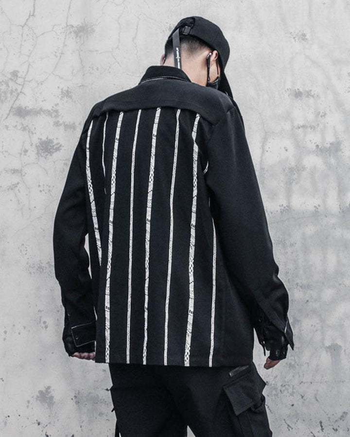 Look Into My Eyes Striped Shirt Coat - Techwear Official