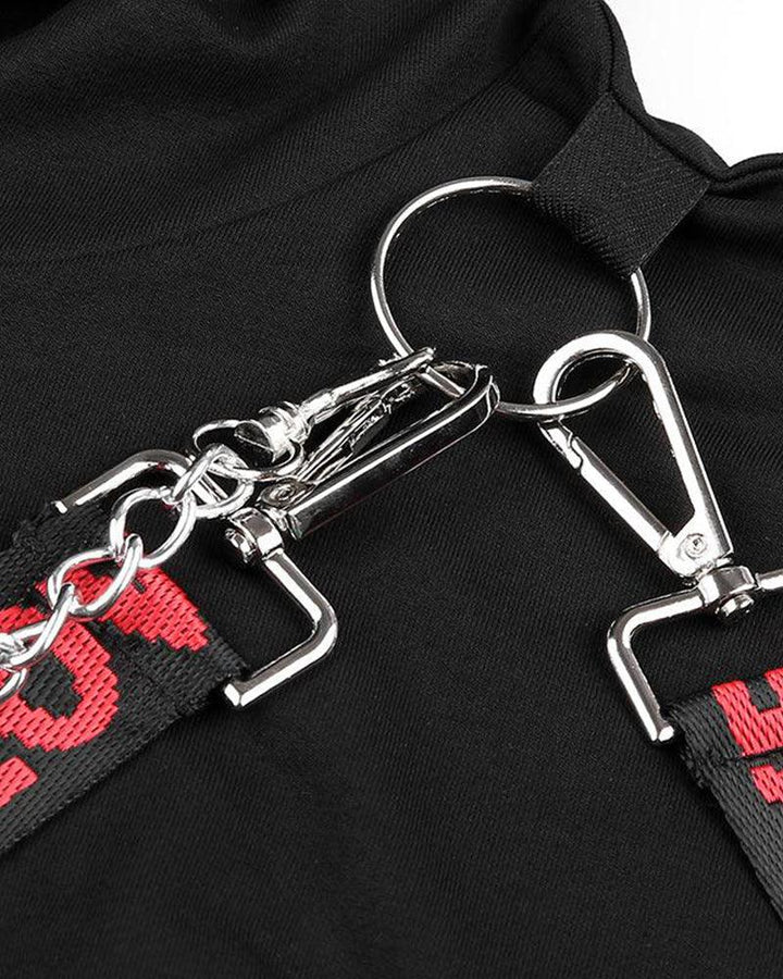 LOVE Letter Multi Ribbon Crop Top Hoodie - Techwear Official