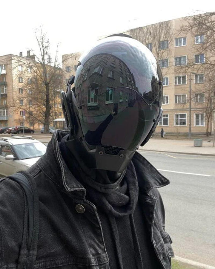 futuristic motorcycle helmet