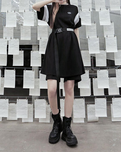 Make It My Own Belt T-shirt Dress - Techwear Official