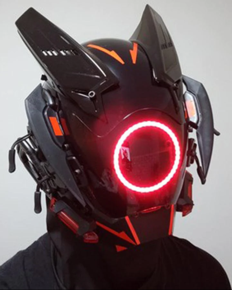 Futuristic LED Cyberpunk Mask| Cyberpunk Helmet