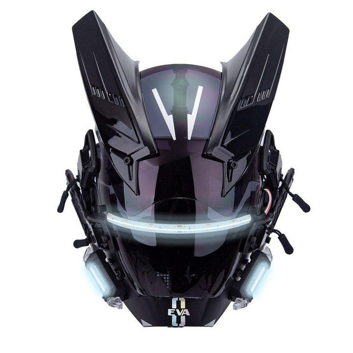 Mechanical Soaring Horned Cyberpunk Mask (LEDs available in 7 colors) - Techwear Official