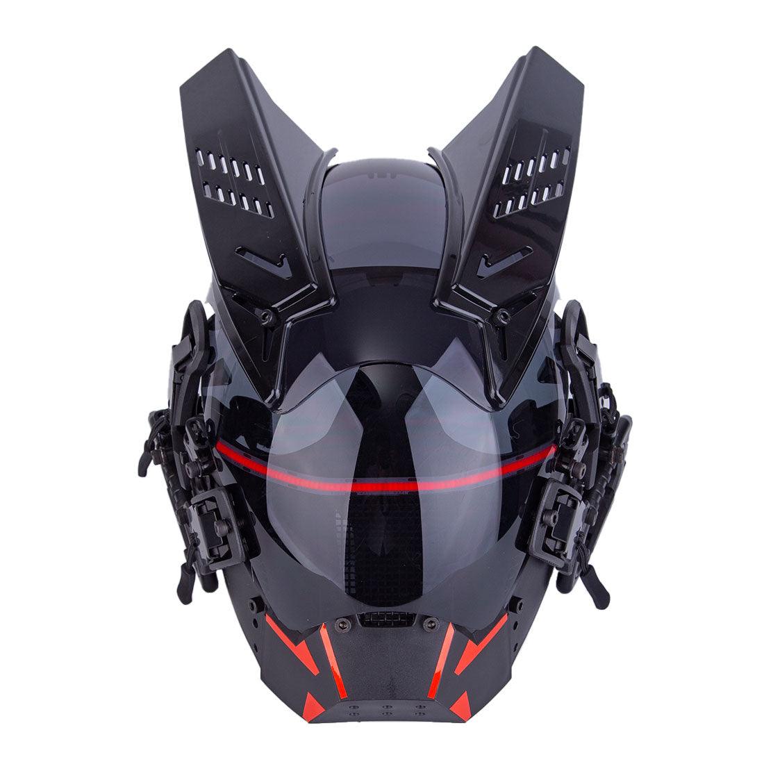 Mechanical Soaring Horned Cyberpunk Mask (LEDs available in 7 colors) - Techwear Official