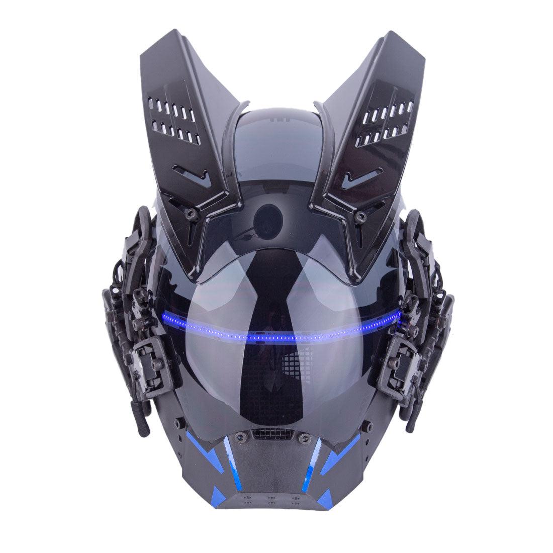 Mechanical Soaring Horned Cyberpunk Mask (LEDs available in 7 colors) - Techwear Official