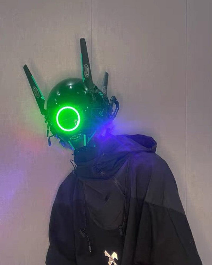 Metaverse Shock Futuristic LED Cyberpunk Helmet Mask – Techwear Official