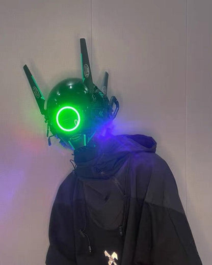 Metaverse Shock Futuristic Cyberpunk Mask (LEDs available in 6 colors) - Techwear Official