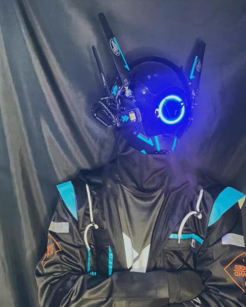 Metaverse Shock Futuristic Cyberpunk Mask (LEDs available in 6 colors) - Techwear Official