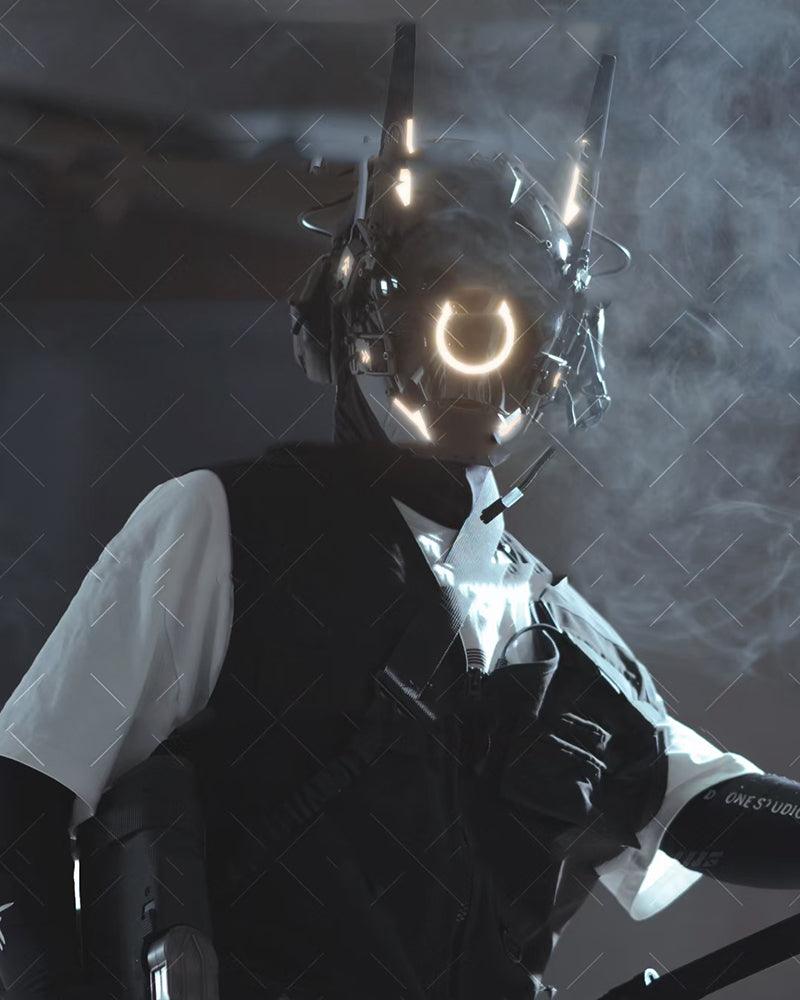 Metaverse Shock Futuristic LED Cyberpunk Helmet Mask – Techwear Official