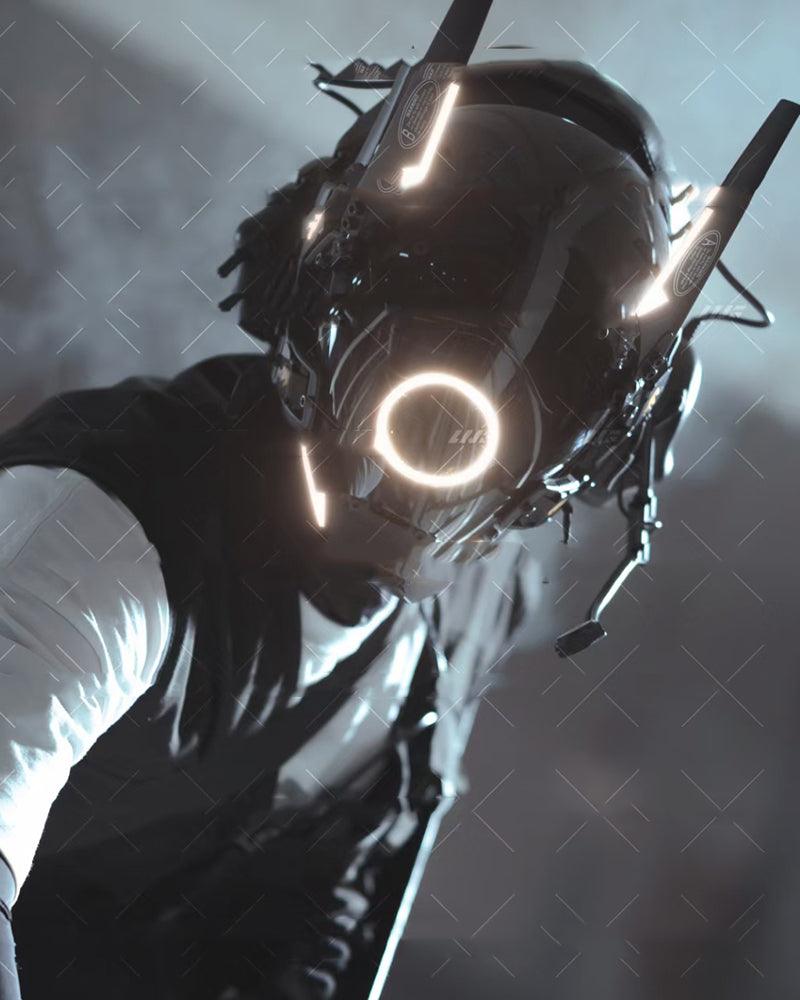 Metaverse Shock Futuristic LED Cyberpunk Helmet Mask – Techwear Official