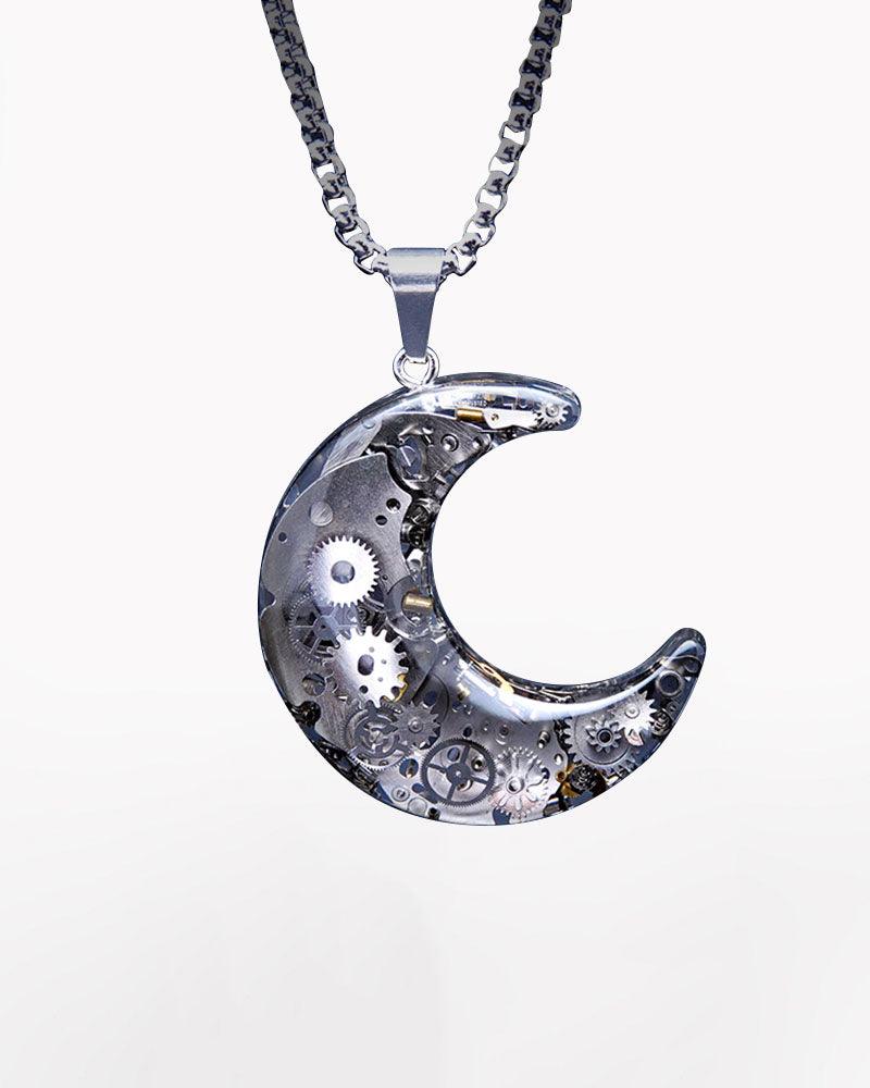 Moon Star Couple Cyberpunk Mechanical Necklace - Techwear Official