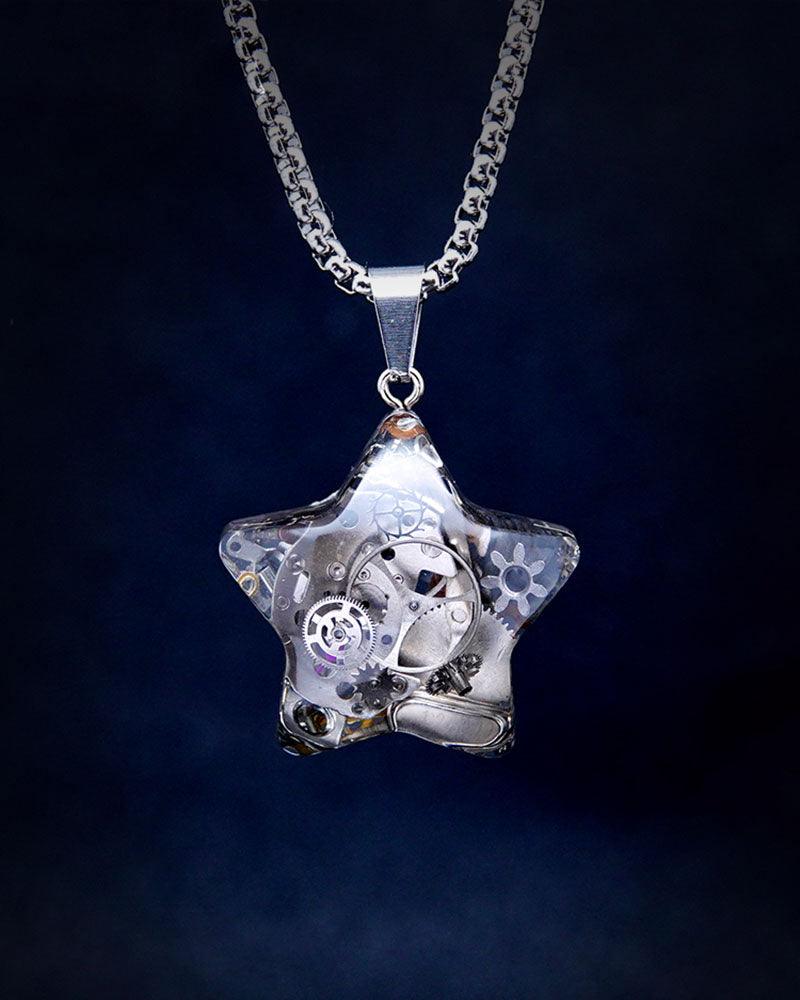 Moon Star Couple Cyberpunk Mechanical Necklace - Techwear Official