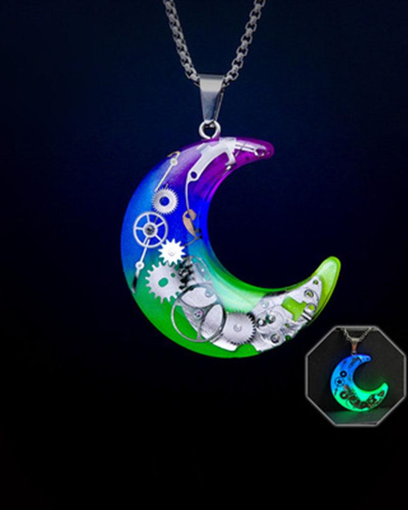 Moon Star Couple Cyberpunk Mechanical Necklace - Techwear Official