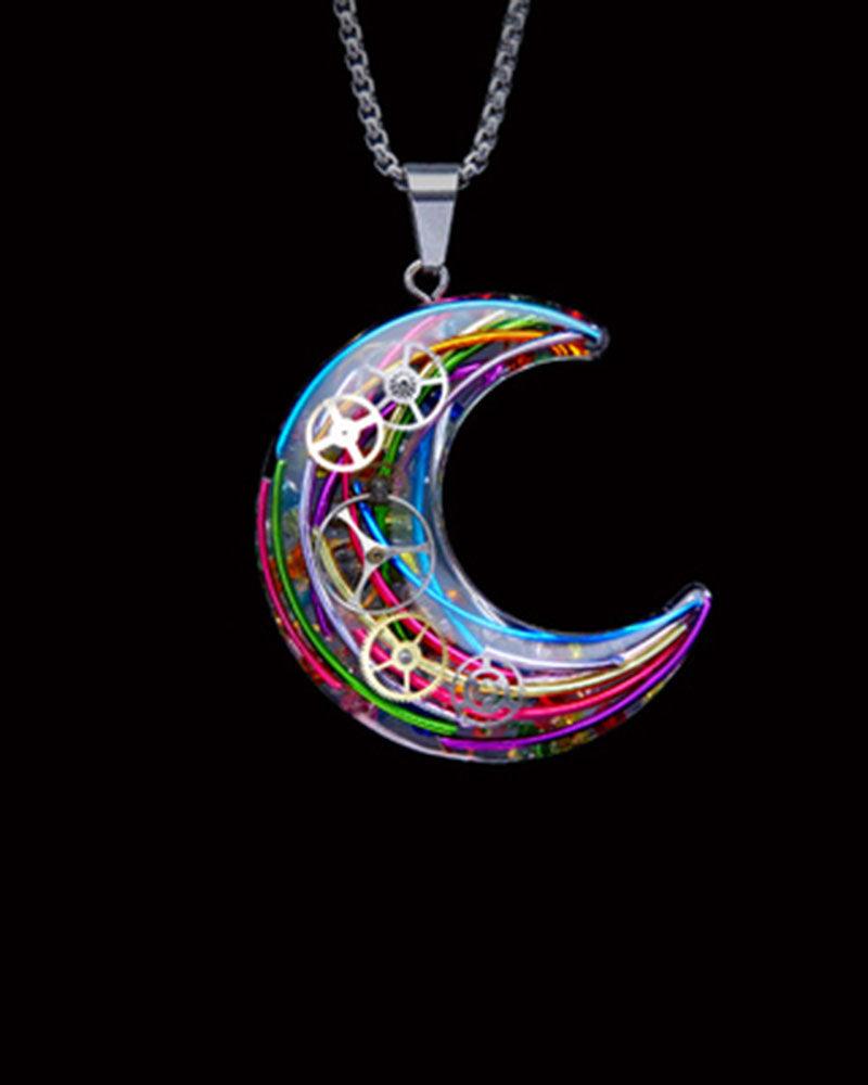 Moon Star Couple Cyberpunk Mechanical Necklace - Techwear Official