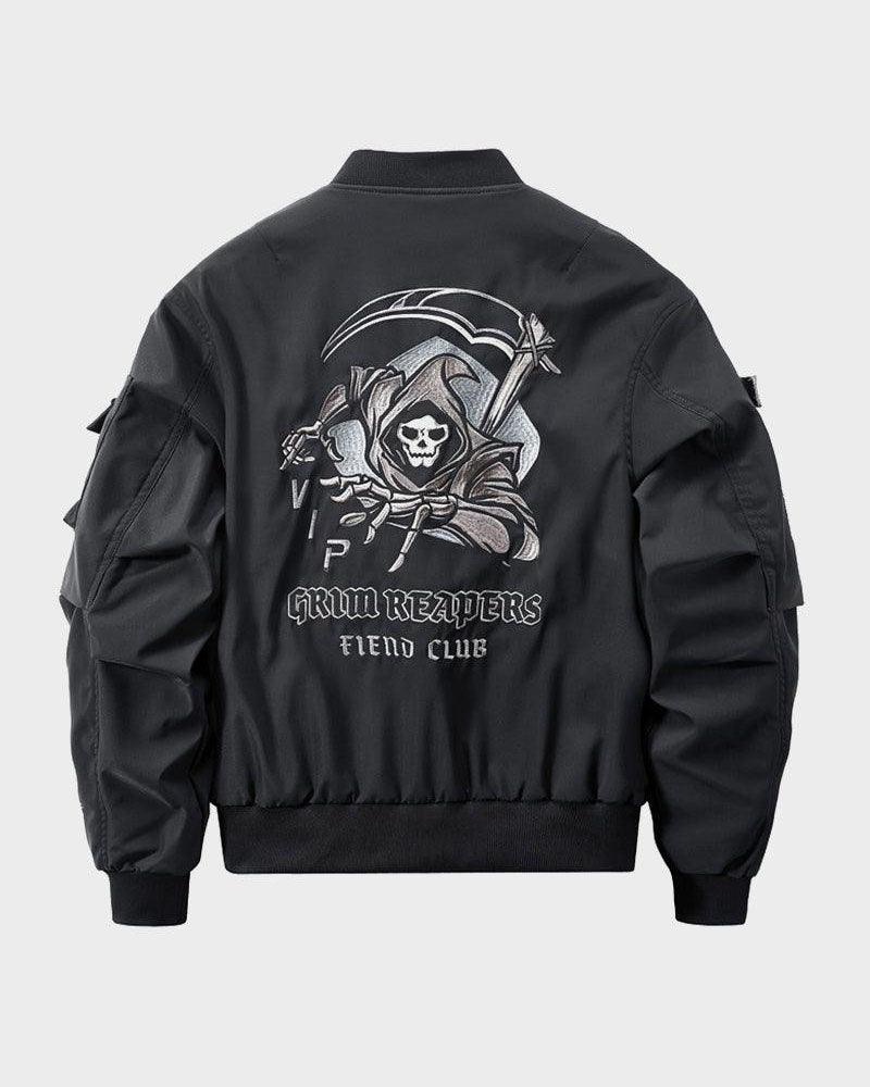 Techwear Skull Black Bomber Cyberpunk Jacket – Techwear Official