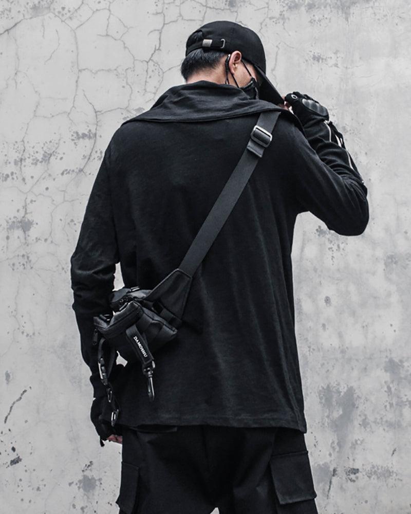 Streetwear Ninja Irregular High Collar Sweatshirt – Techwear Official