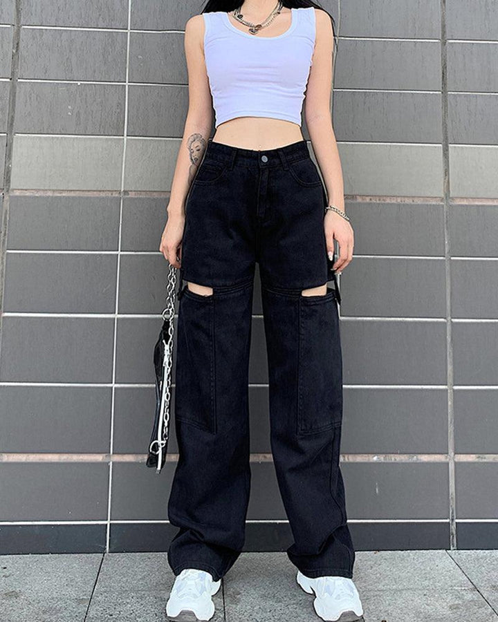 One Game One Dream Cut Out Pants - Techwear Official